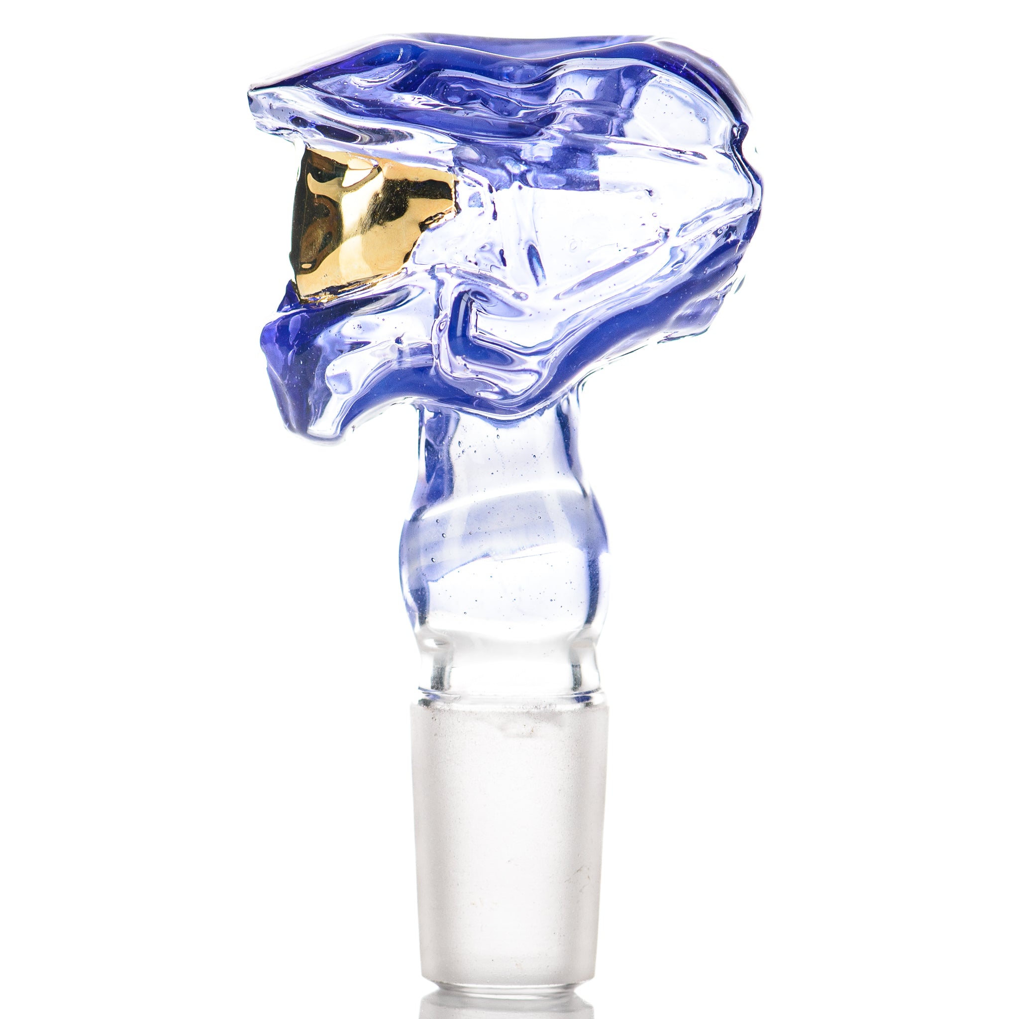 Smoke ATX #4 14mm Halo Slide bowl made of clear glass with a sleek, rounded design for smoking accessories.