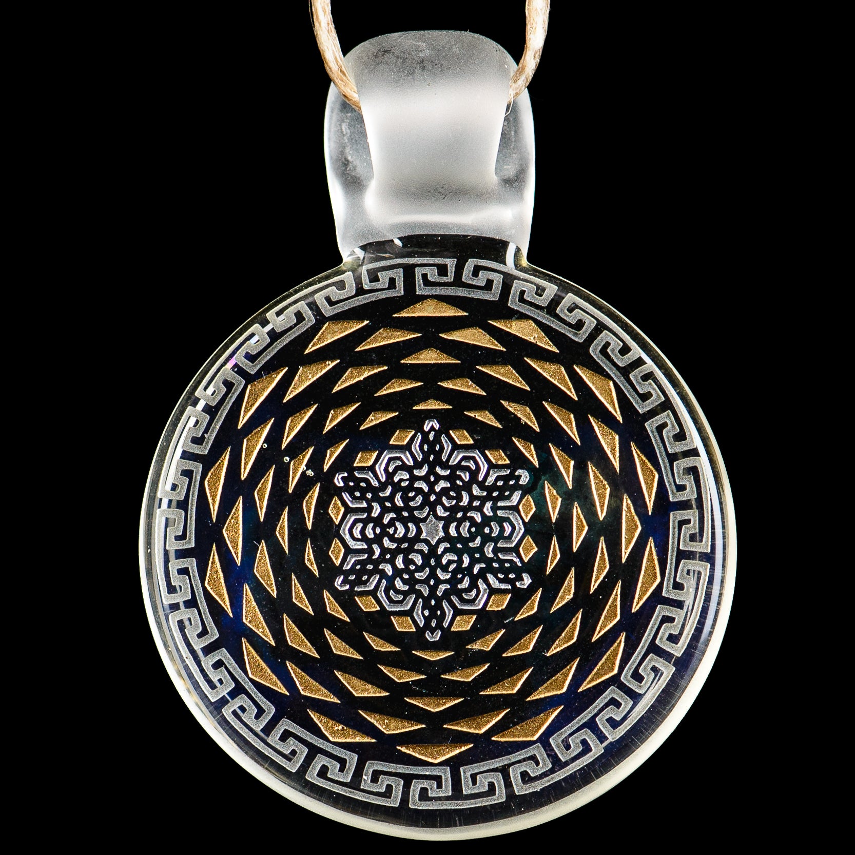 #3 Complex Inlay Pendant Alkaline Glass