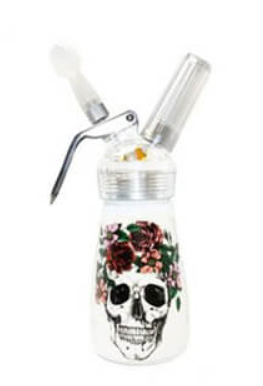 Floral Skull Special Blue .25 Cream Dispenser - Smoke ATX 