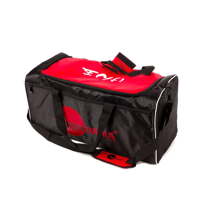 Kendama USA duffel bag in black with the Kendama logo, spacious lifestyle bag for carrying sports gear and accessories.