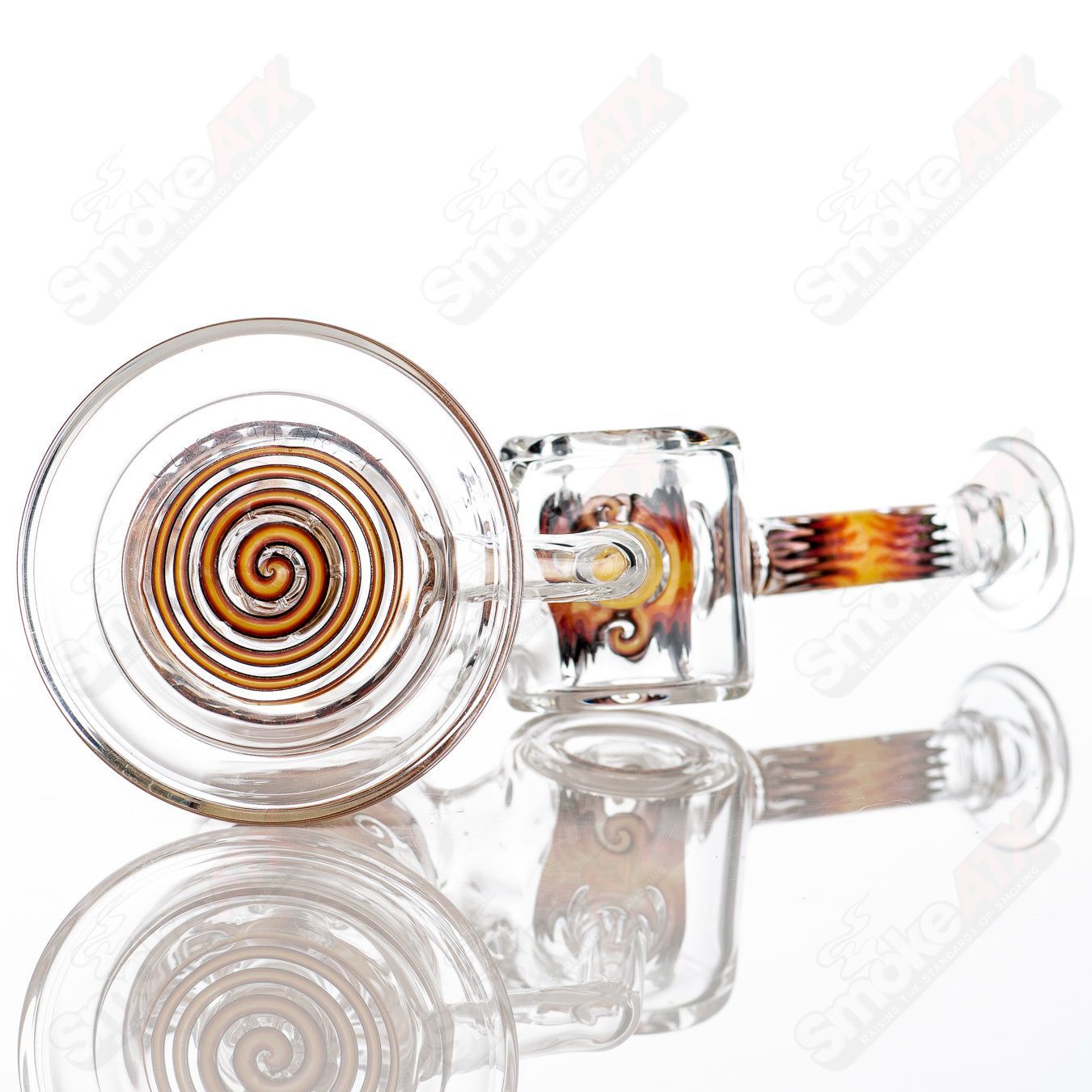 Heady glass Dewars Dumper Recycler by The Glass Carpenter, featuring intricate glasswork and a vibrant, colorful design.