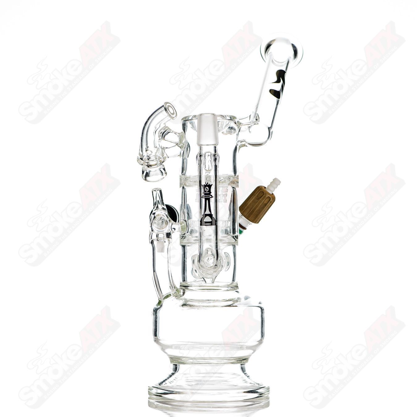 King chess piece torch rig by Hitman Glass, a heady straight tube with detailed king design for glass art and smoking enthusiasts.
