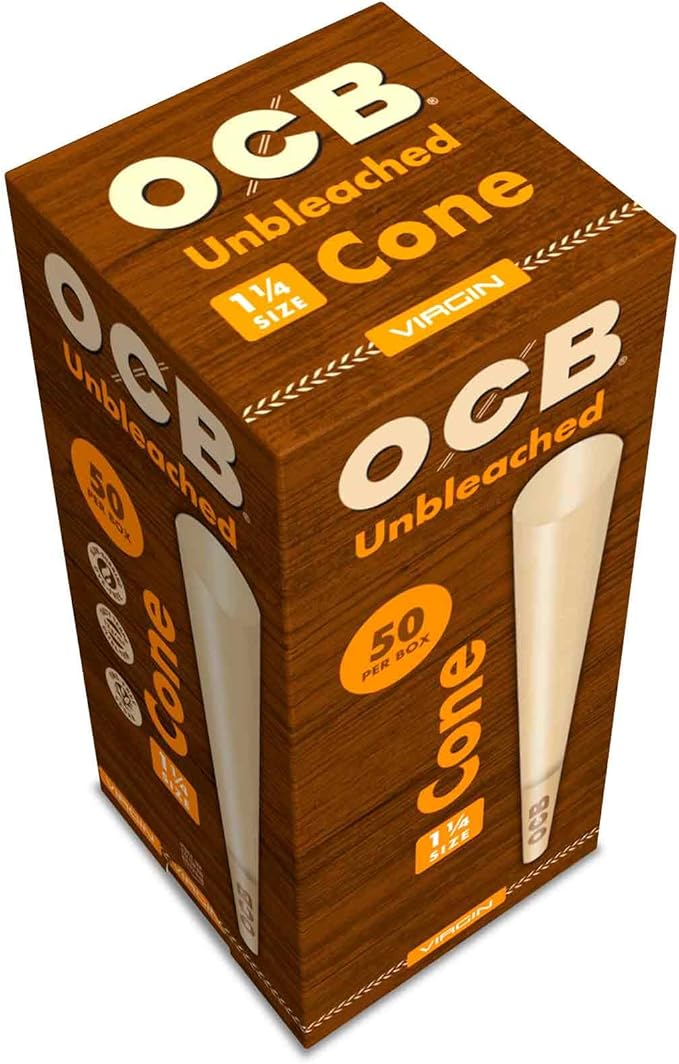 50pk Unbleached 1 1/4 Cones OCB - Smoke ATX 