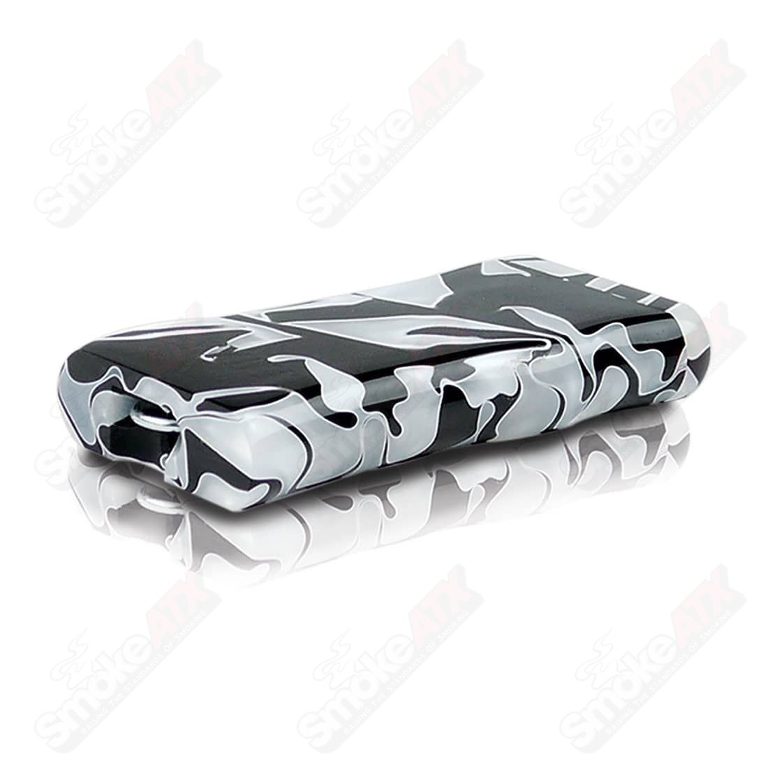 Large black and white acrylic dugout by Ryot, featuring a sleek design and multiple compartments for storage.