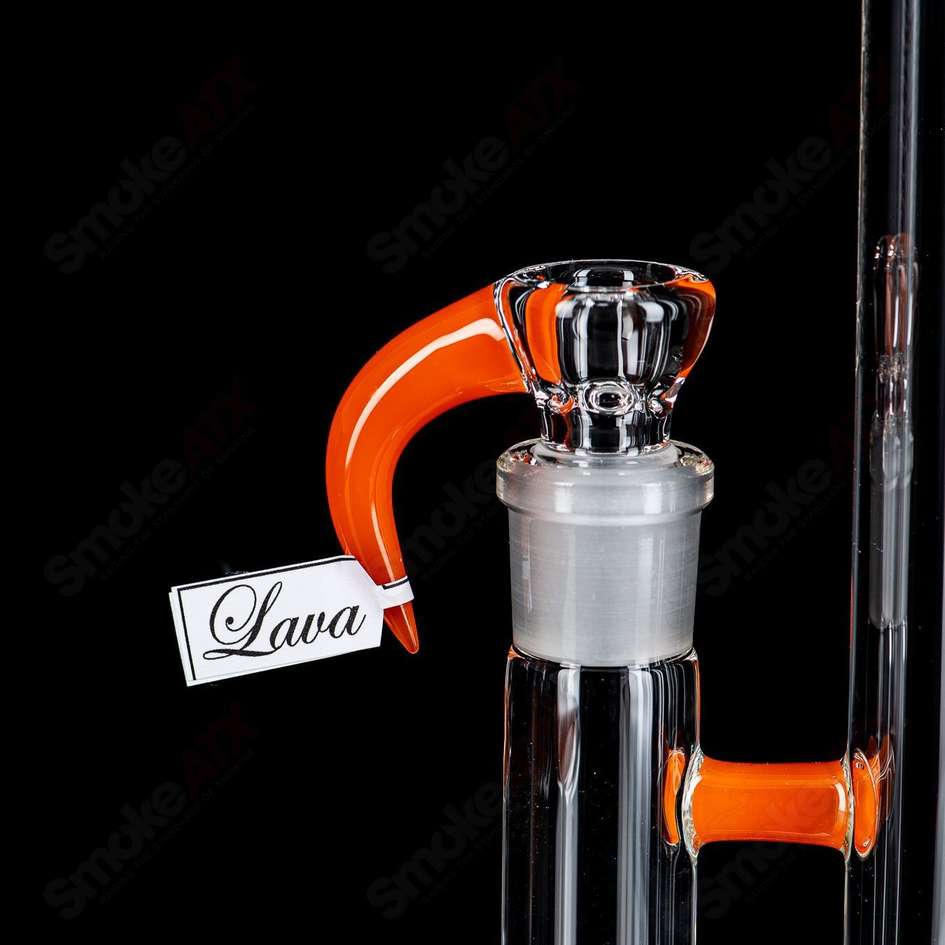Lava PA 44 Up-Grid Stemline with Millie by Sovereignty Glass, clear heady glass piece with intricate design and vibrant accents.