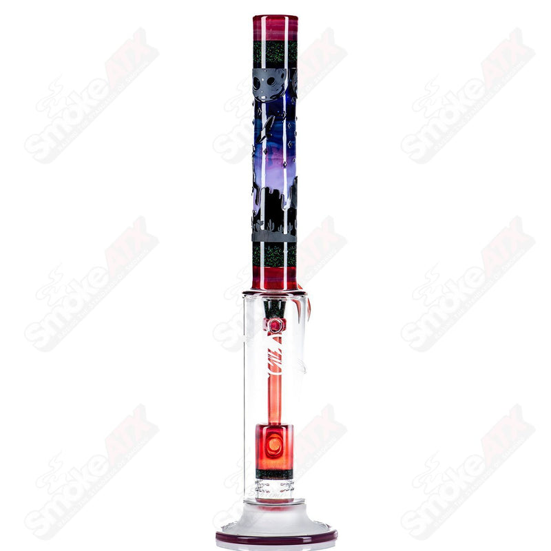 #2 Straight Tube w/ Gridded Percs by Subliminal Glass