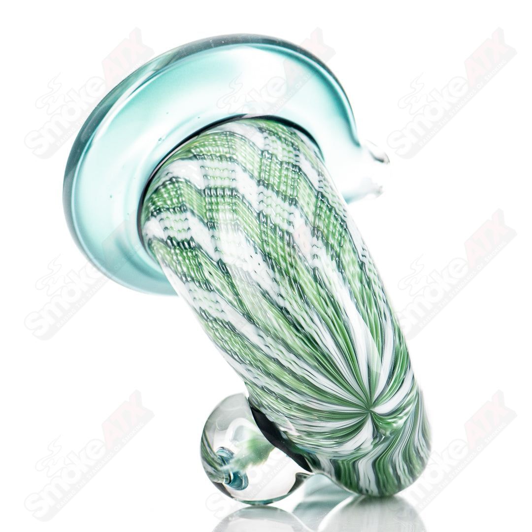 Neptunium Sherlock glass pipe by JMass, featuring a sleek design and detailed Sherlock Holmes-inspired artwork.