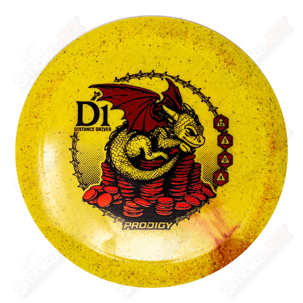 170-174g D1 Yellow Distance Driver Disc (Dragon's Hoard Stamp) - Reblend Plastic Prodigy Disc