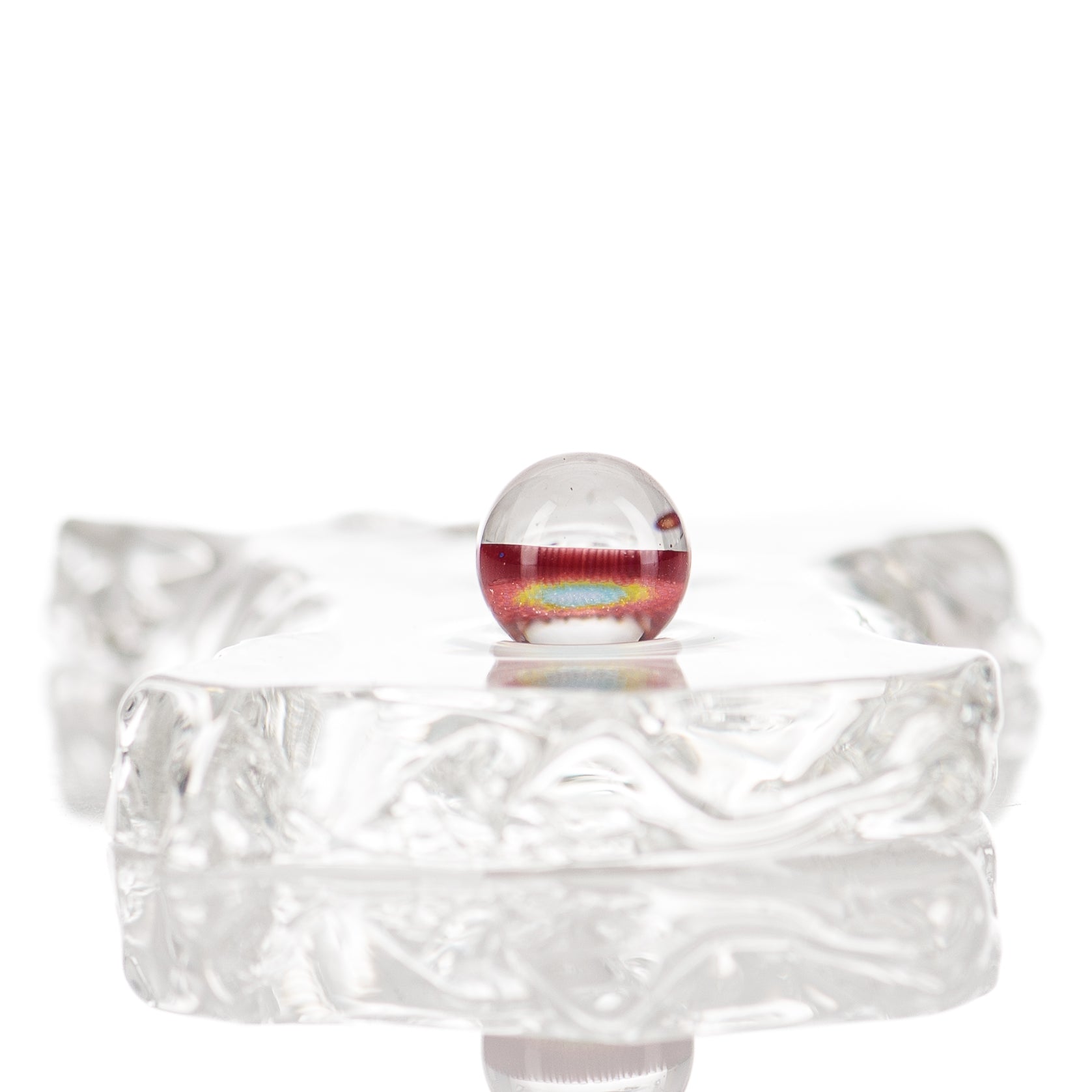 Dosa Glass Valve Dosa Glass with pearls and inserts, clear glass kitchen utensil for cooking and serving.