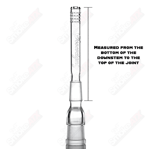 18/18mm 4"  Gridded Downstem Sovereignty Glass - Smoke ATX 