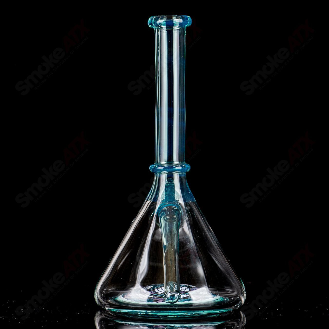 John W Glass Metaterrania Fillacello Mini Tube, heady straight glass tube with colorful decorative accents.