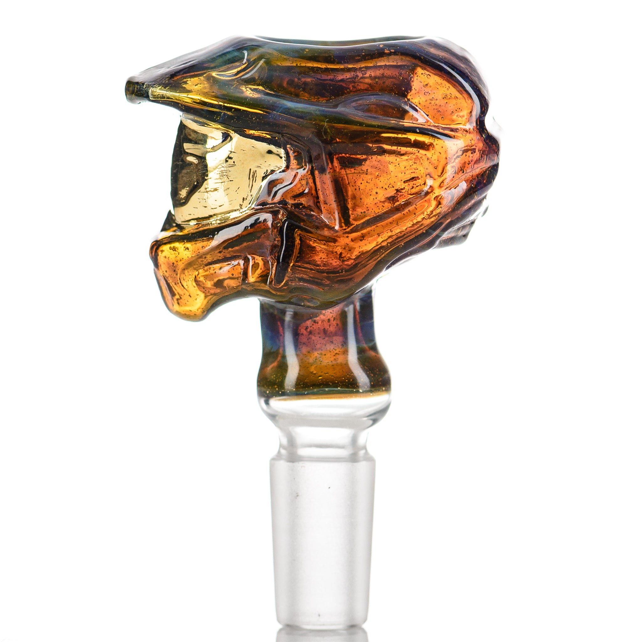Glass bowl for #3 14mm Halo Slide by Tony Kazy, featuring clear glass design and intricate detailing, by Smoke ATX.