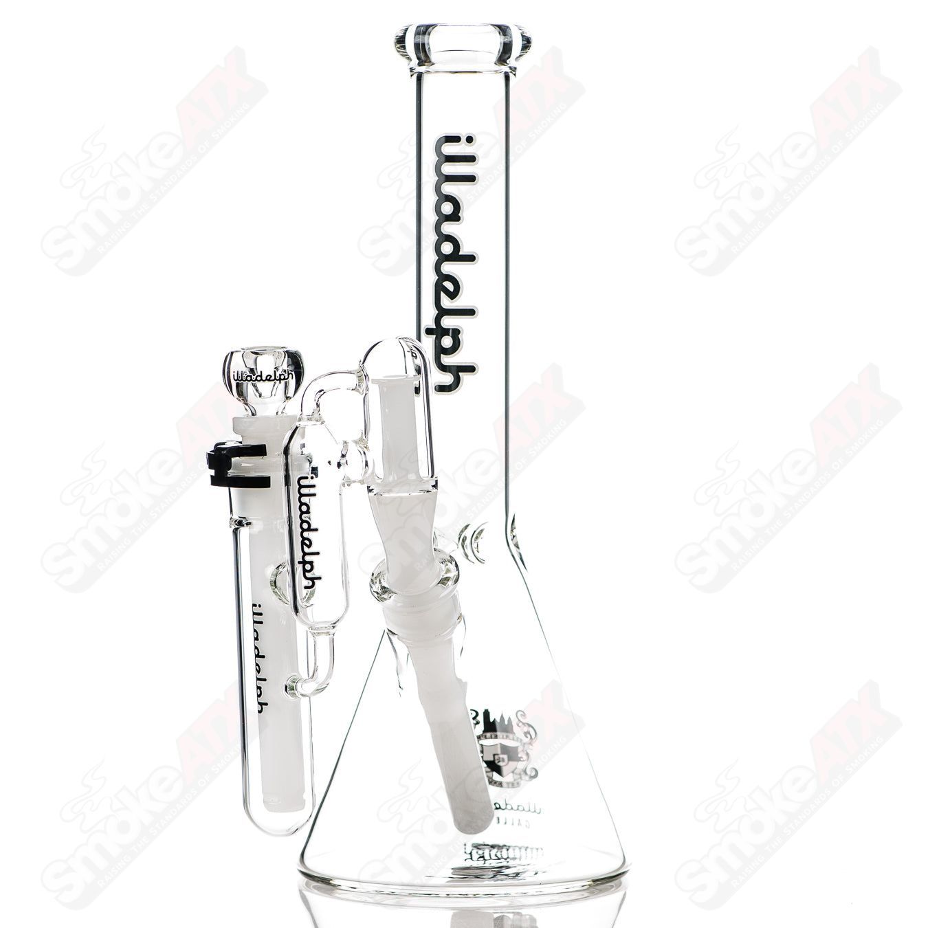 Black Illadelph Micro Mini Disc Ash Catcher for glass bongs, featuring a compact design with a mini disc percolator for smooth filtration.