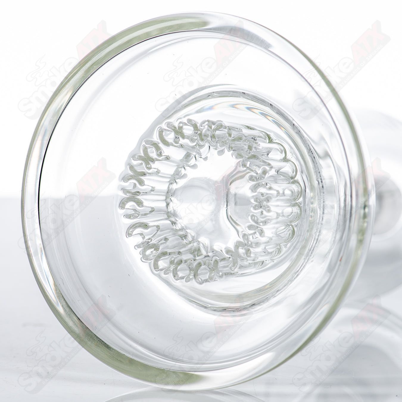 Mini 20 Bubbler Leisure Glass, clear glass smoking bubbler with compact design and smooth mouthpiece, by Leisure Glass.
