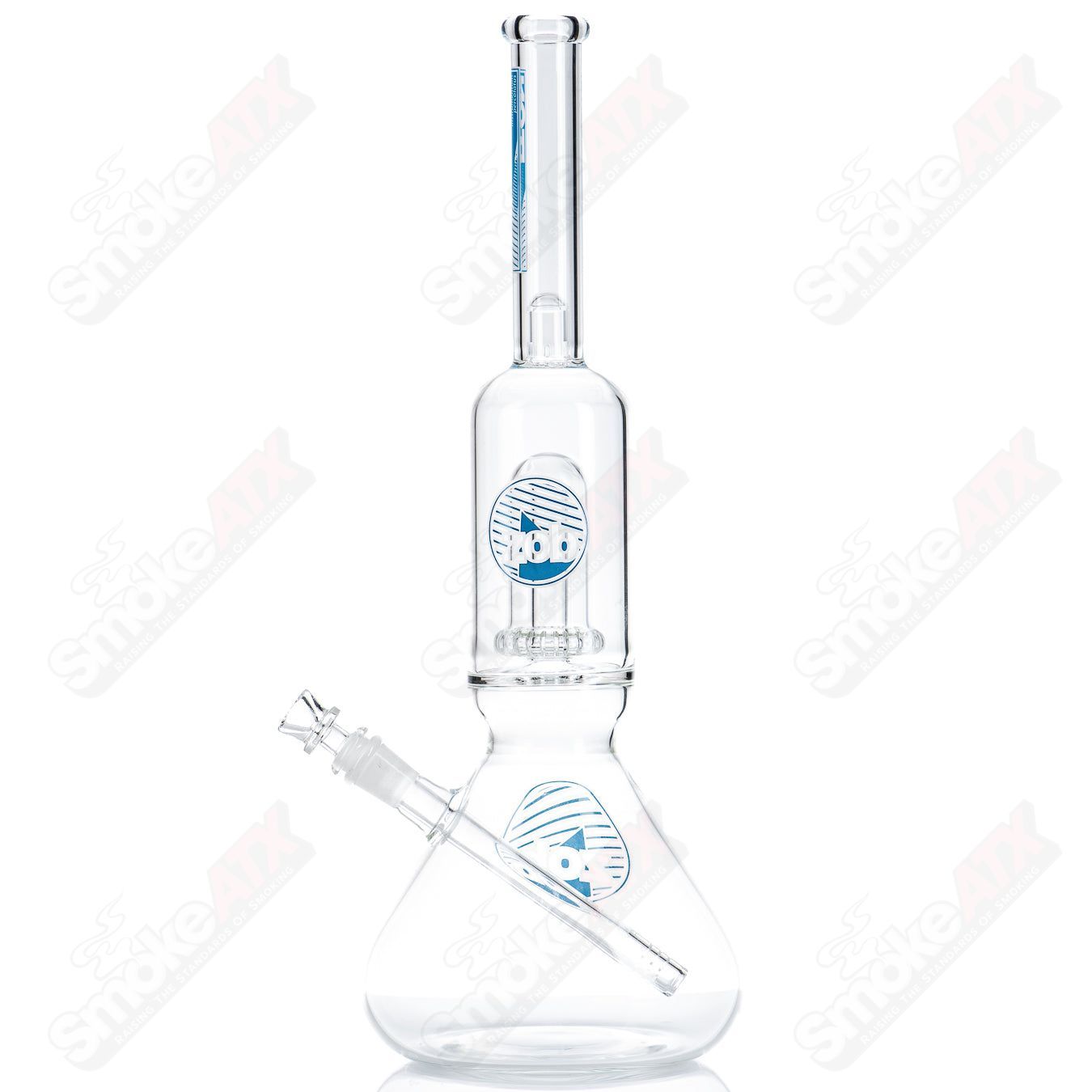 Mini Beaker W/ Large UFO Perc (Blue/White) ZOB - Smoke ATX