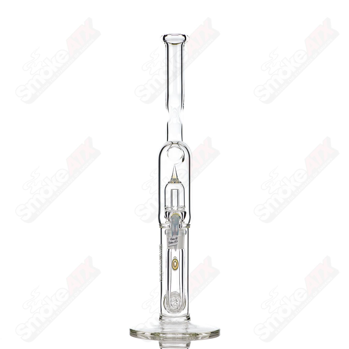 Sovereignty Glass Mini Grid Dome Straight Tube in extra light yellow, featuring a three natty neck minor accent.