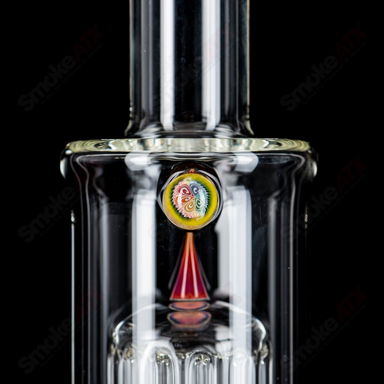 Sovereignty Glass Minor Serendipity Fixed 180 to 12 Arm with Millie, a detailed heady glass piece with intricate design features.