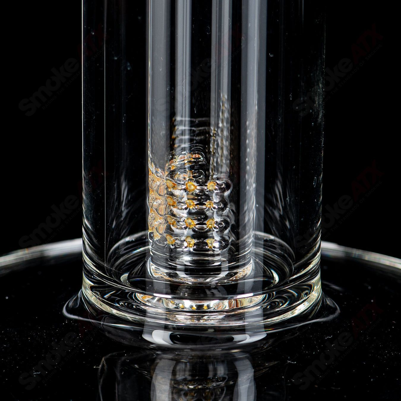 Sovereignty Glass Minor Serendipity Fixed 180 to 12 Arm with Millie, handcrafted heady glass piece with intricate design.