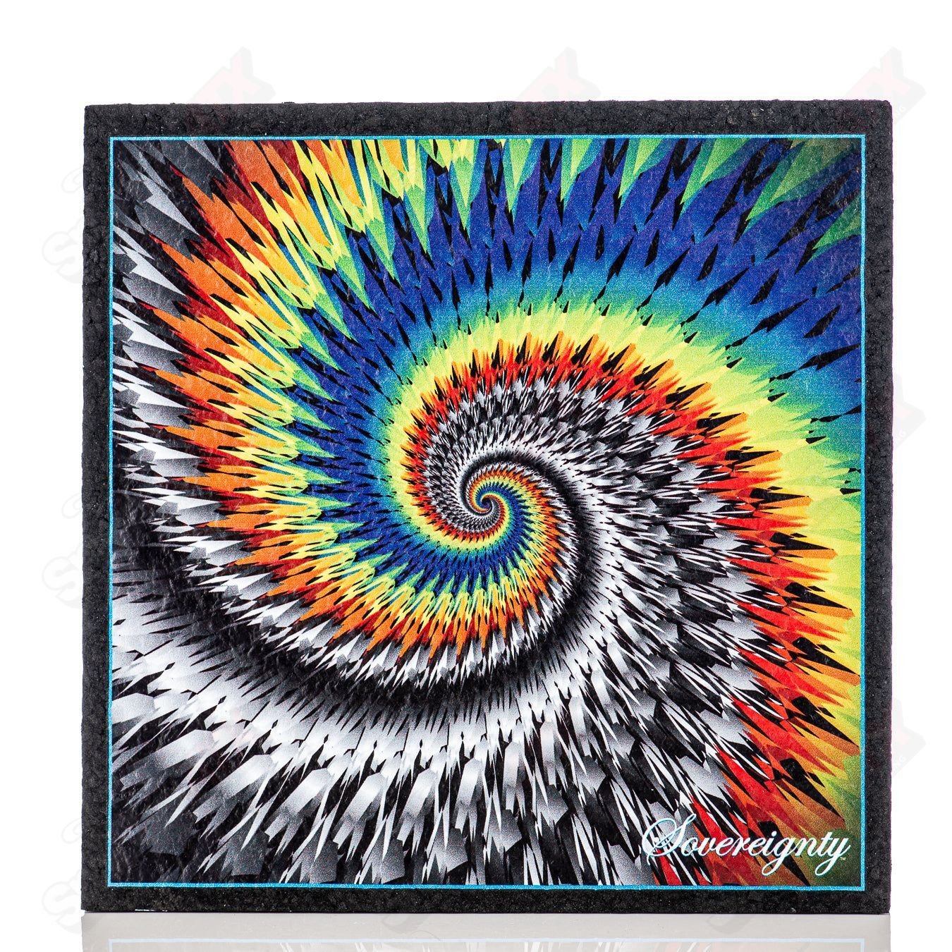 Rainbow square Mood Mat LE dab mat by Sovereignty Glass featuring vibrant rainbow colors and a square design, limited edition.