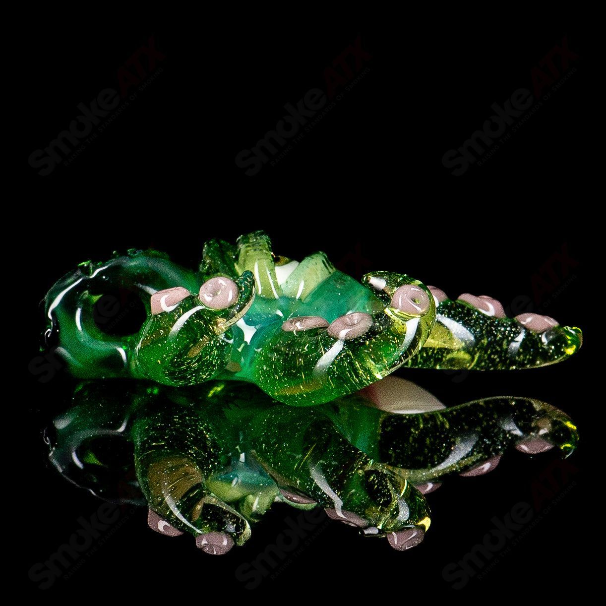 Colorful Plantphibian Pendant by SALT Glass, a handcrafted heady glass pendant featuring vibrant, artistic plant-inspired design.