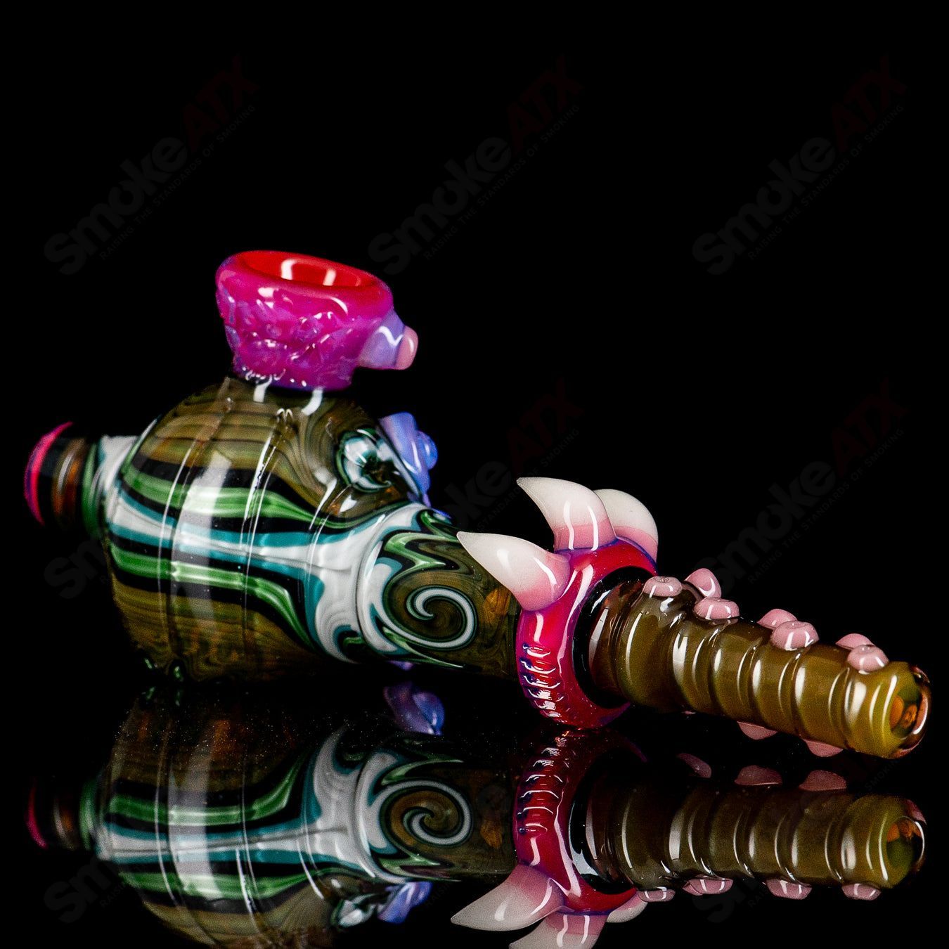 Pink Slime / Camo Green Dry Pipe by SALT x Slob - Smoke ATX 