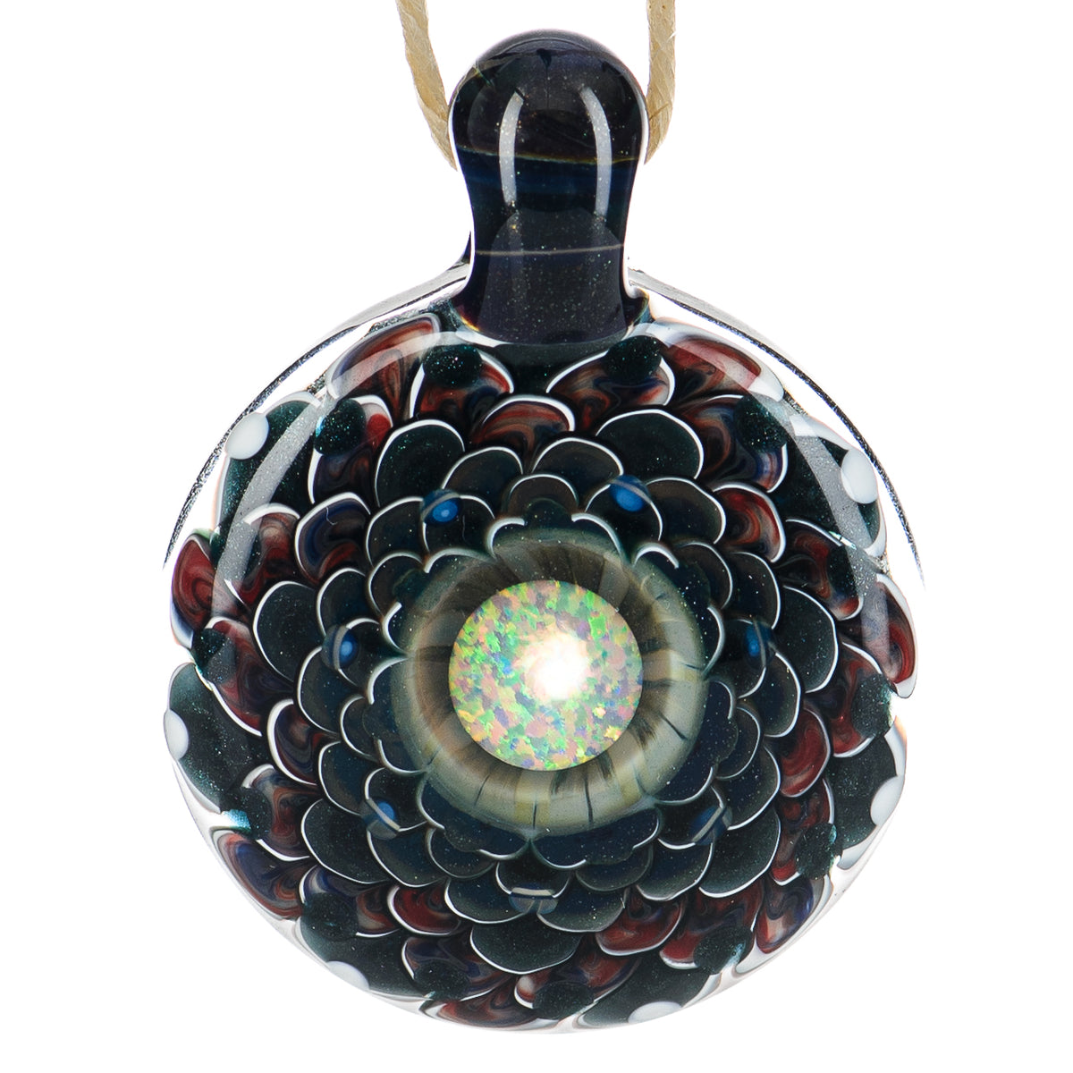 Dotstack Pendant w Crushed Opal Juju Glass