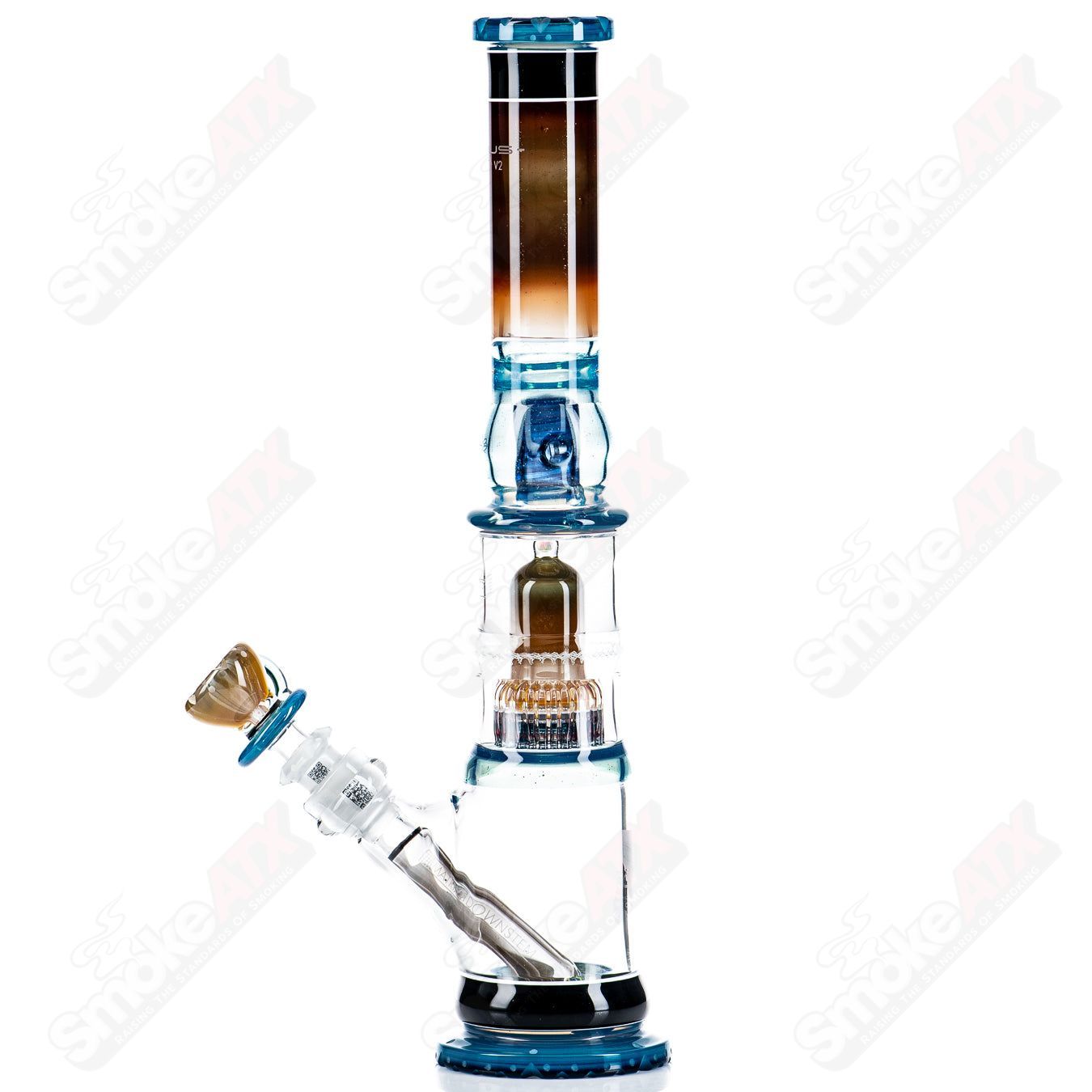 Mobius Nano Matrix V2 Circle Solo glass waterpipe, clear with intricate internal design, for smooth smoking experience.