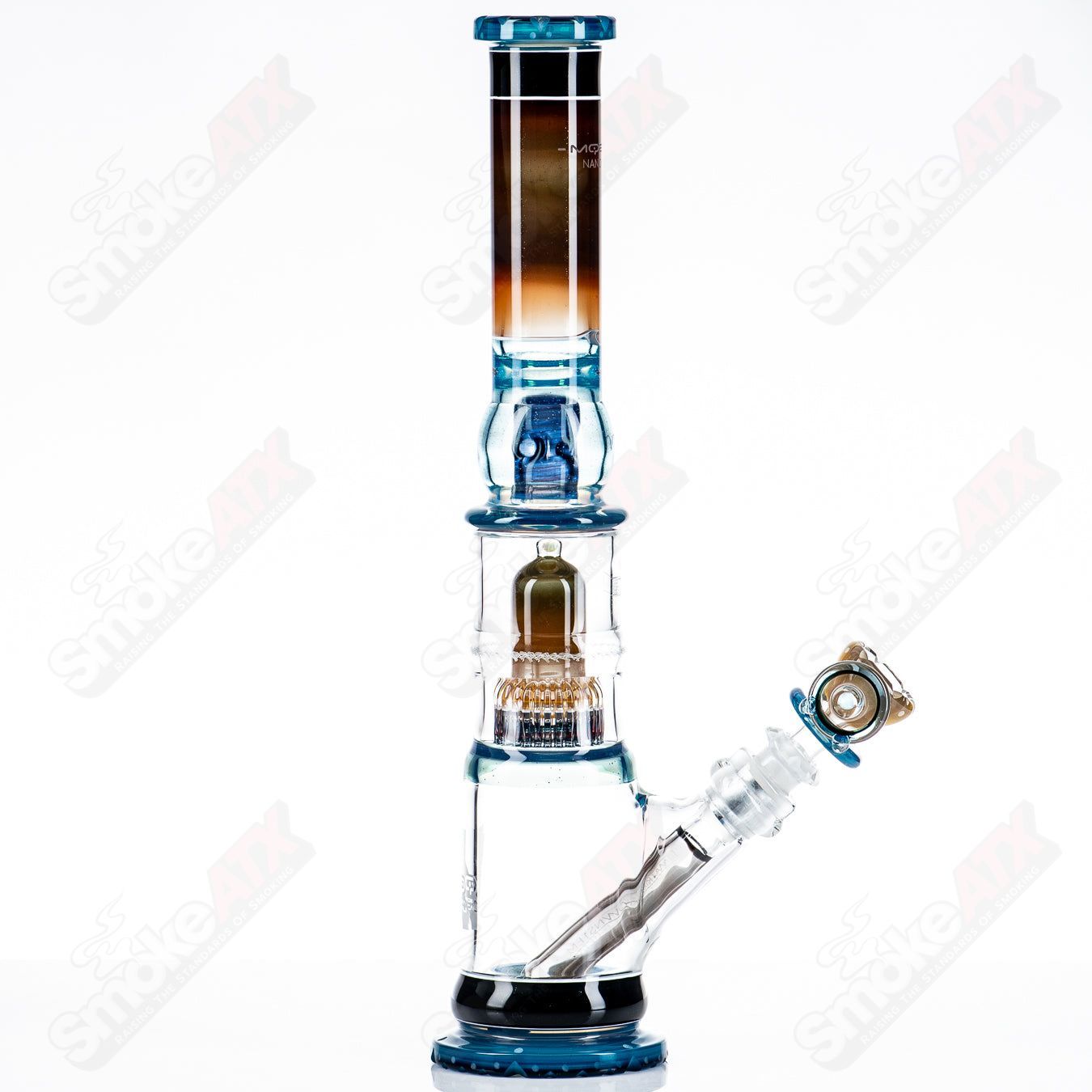 Mobius Nano Matrix V2 Circle Solo glass waterpipe, clear glass with intricate design, 10 of 2024 edition for smooth smoking experience.