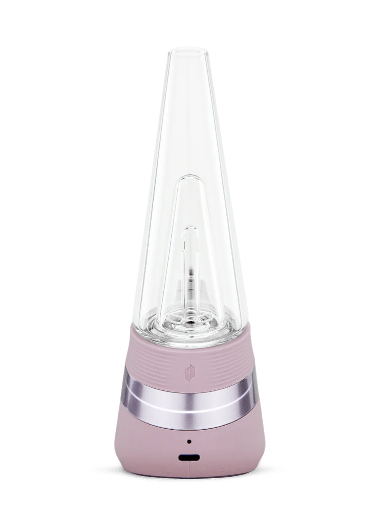 Puffco New Peak Bliss Smart E-Rig with sleek design, glass attachment, and digital controls for precise vaporizing.