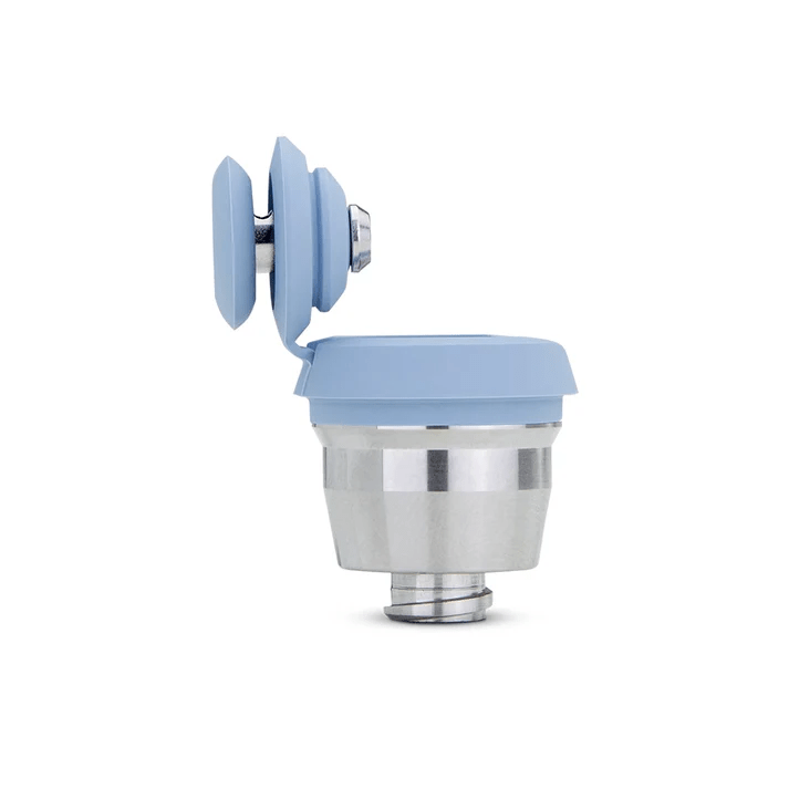 Sky blue Puffco New Peak joystick cap for 710 products, designed for easy handling and a stylish look.