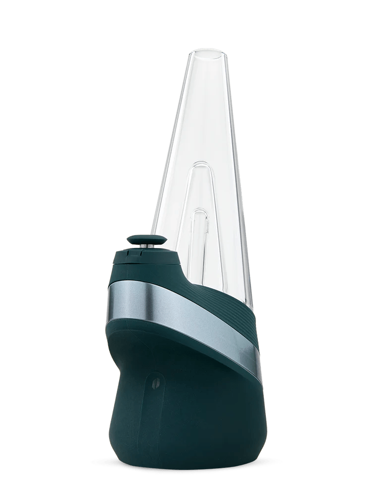 Puffco New Peak Pine Smart E-Rig with sleek design, digital controls, and glass attachment for concentrated dabs.