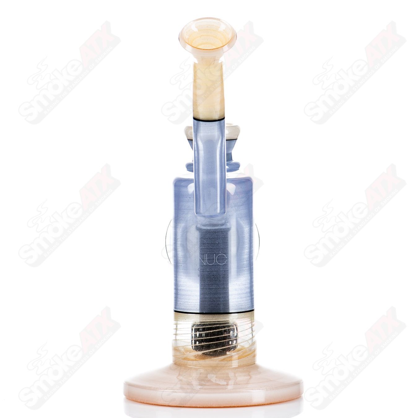 Mobius Heady Glass Nuc Matrix Circle Solo bubbler, Model #7 of 2024, with intricate glass design and vibrant colors.
