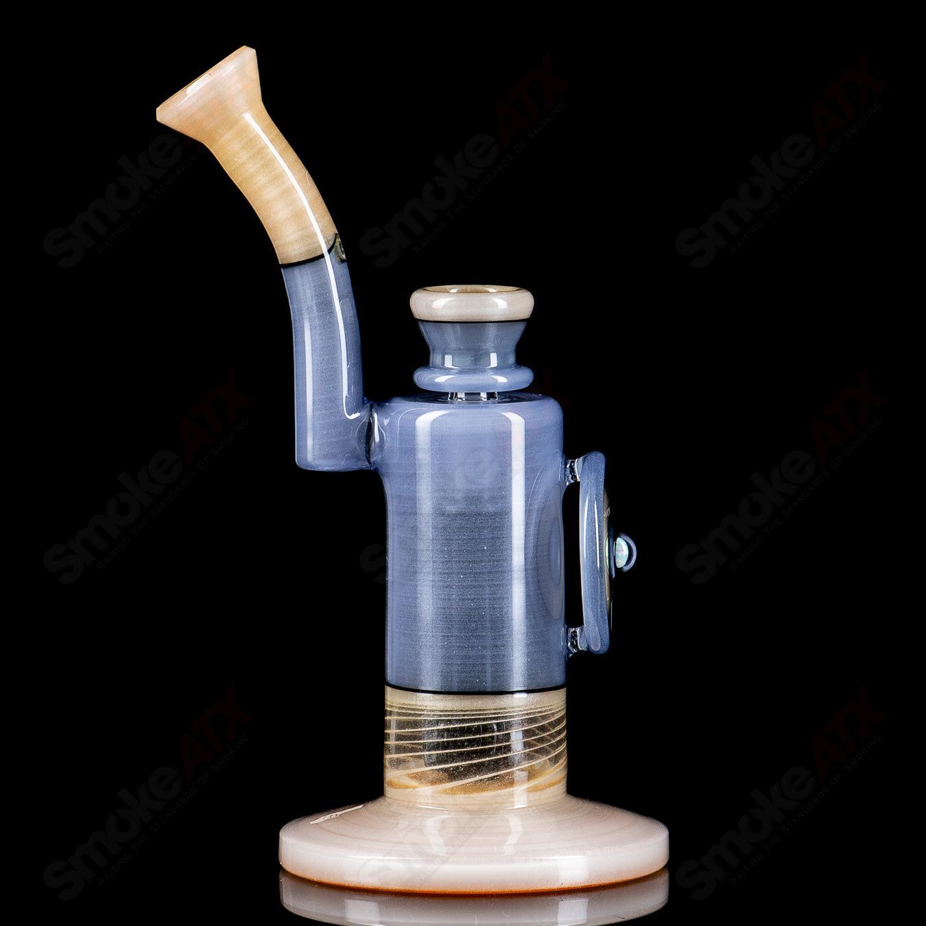 Mobius Heady Glass Nuc Matrix Circle Solo Bubbler, 7 of 2024, with intricate glasswork and vibrant colors.