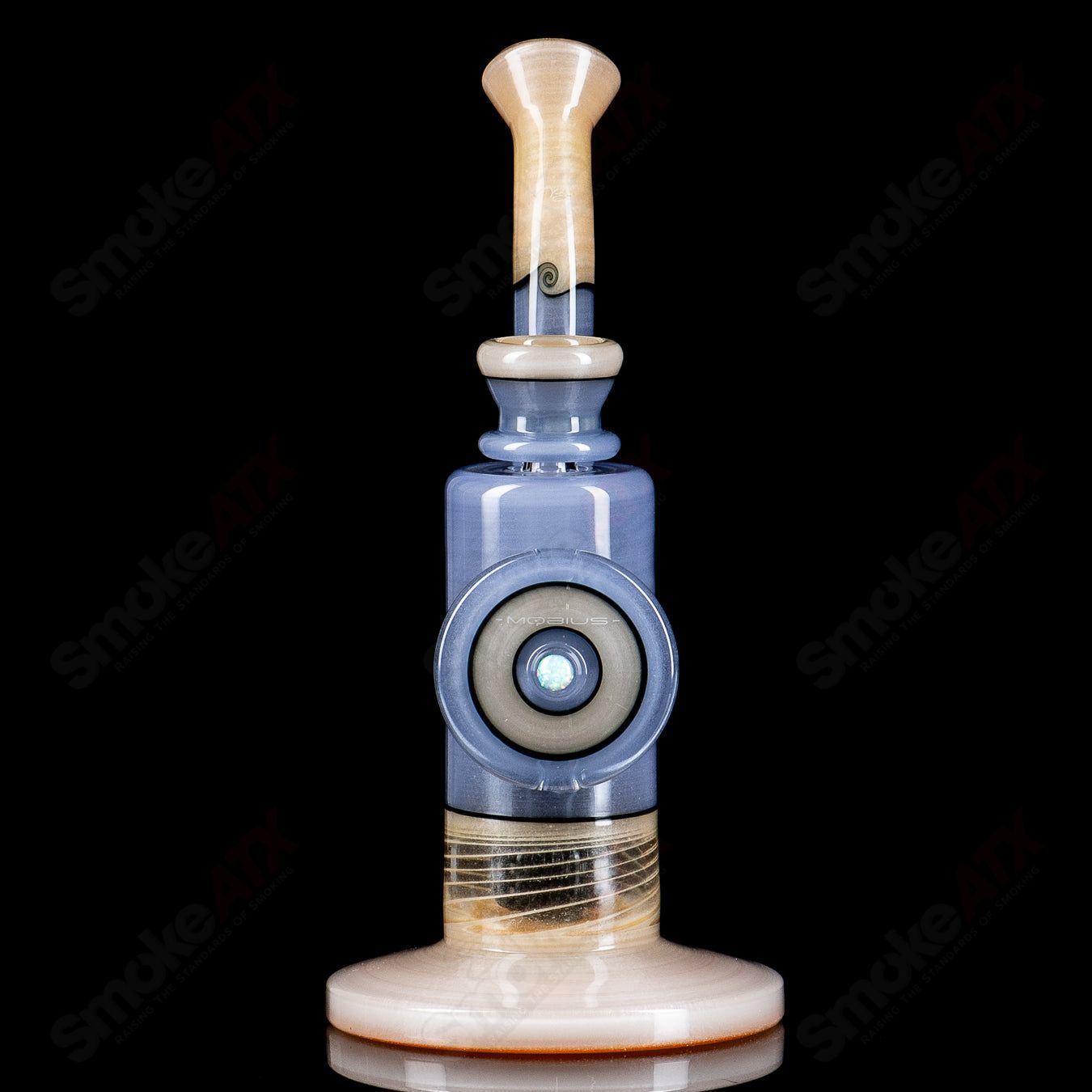 Mobius Heady Glass Nuc Matrix Circle Solo bubbler, 7 of 2024, featuring intricate glasswork and vibrant colors.