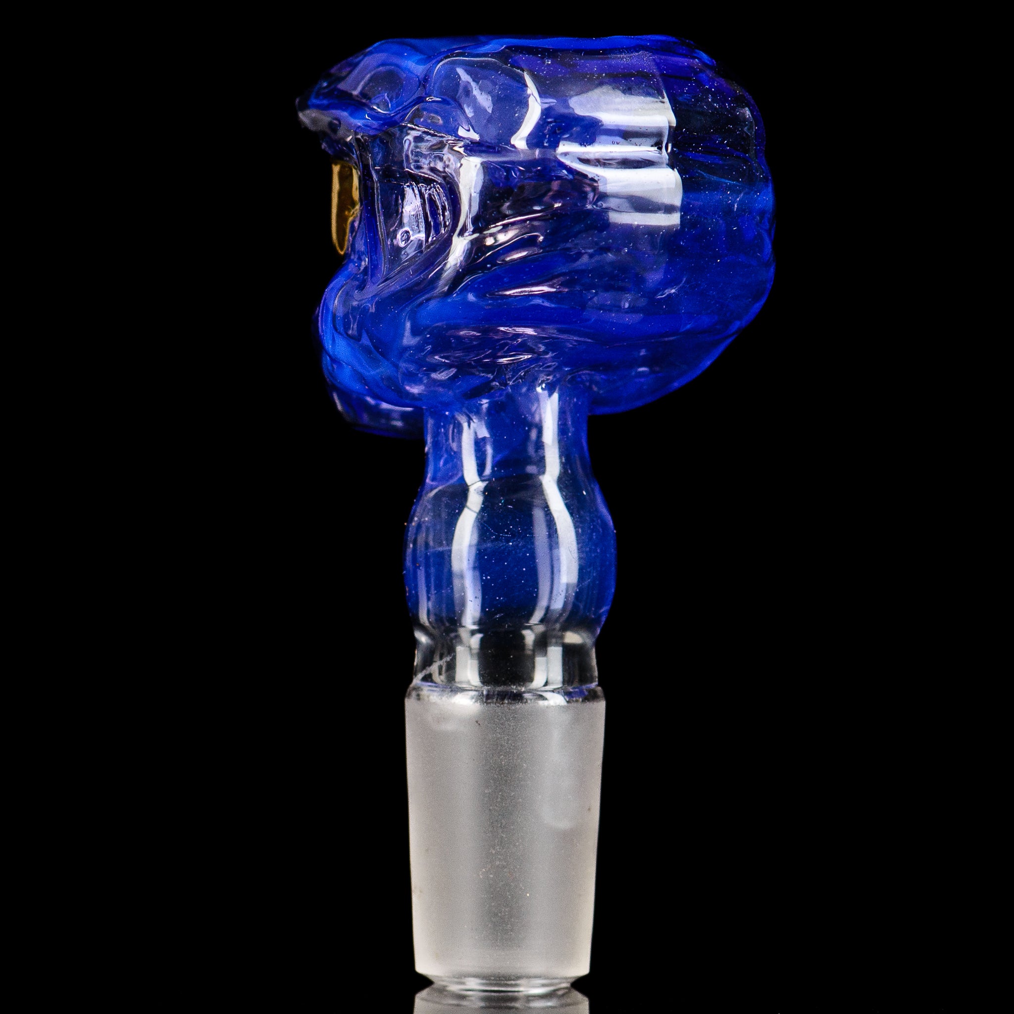 Tony Kazy 18mm Halo Slide glass bowl by Smoke ATX, featuring a sleek design and transparent glass construction.