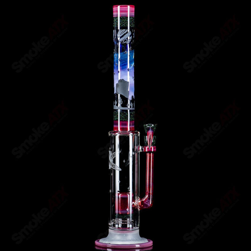 #2 Straight Tube w/ Gridded Percs by Subliminal Glass