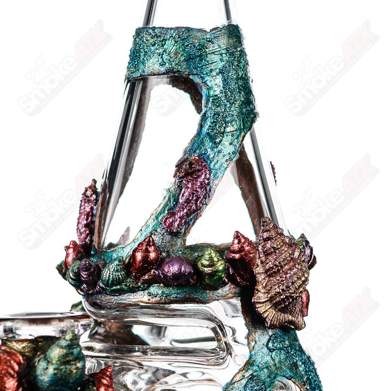 Oceanscape Electroformed Fabcone Rig by Cherry Glass, St. George design, crafted from glass for concentrate use.