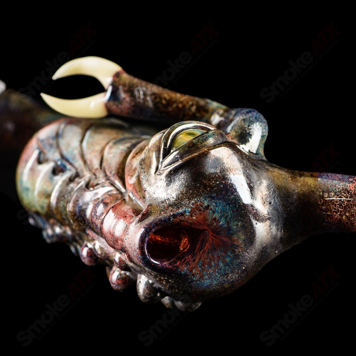 Salt Glass OG Big Footed Gill Creature 2012 Salt Glass concentrate rig with detailed glass design and vibrant colors.