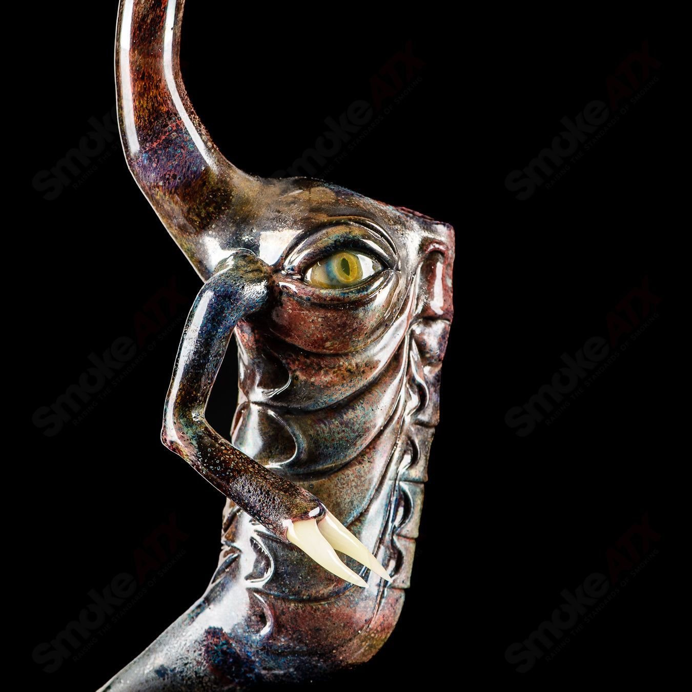 OG Big Footed Gill Creature concentrate rig by Salt Glass, featuring a colorful salt glass design with detailed aquatic creature artwork.