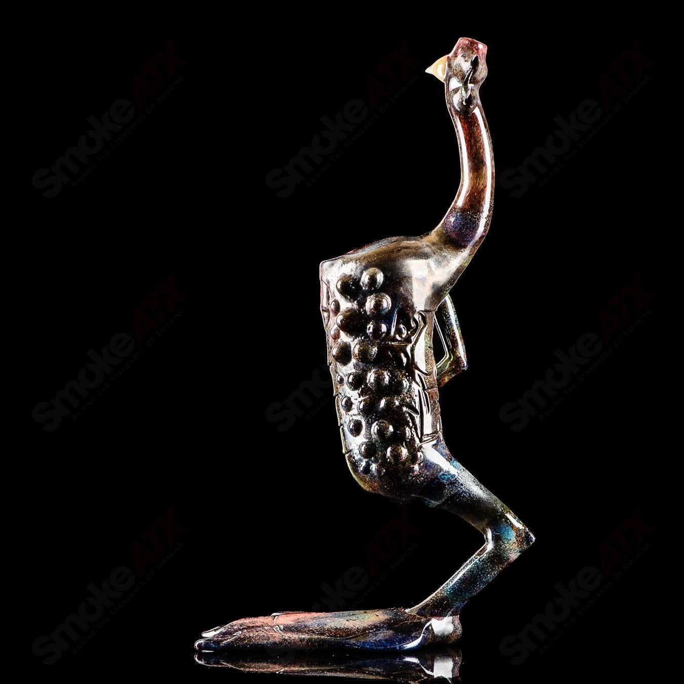 Salt Glass OG Big Footed Gill Creature 2012 Salt Glass heady concentrate rig with vibrant Aurora design and detailed aquatic creature features.
