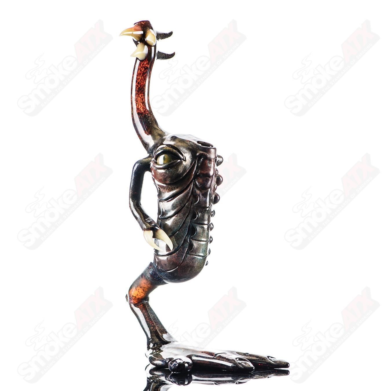 Salt Glass OG Big Footed Gill Creature 2012 salt glass concentrate rig with vibrant colors and detailed aquatic design.