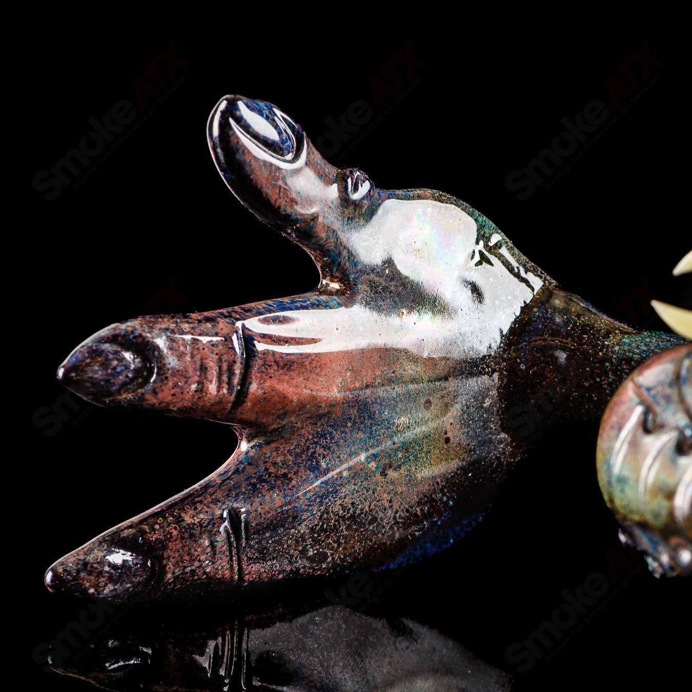 Salt Glass OG Big Footed Gill Creature 2012 Salt Glass heady concentrate rig with intricate aquatic-themed glass artwork.