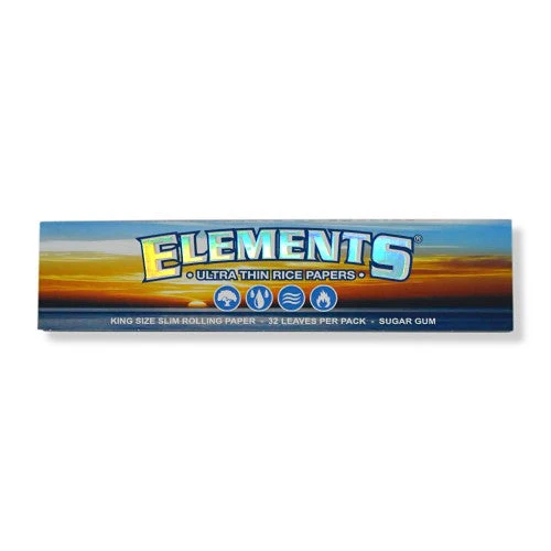Elements Ultra Thin Rice King Size Slim Rolling Papers, 420 Products, natural rice paper for smooth rolling, slim and lightweight design.