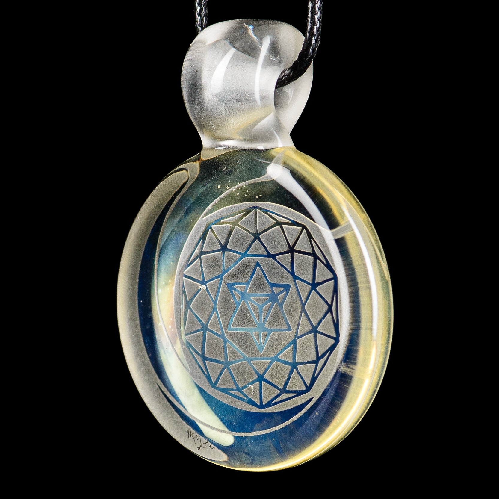 #5 Complex Inlay Pendant Alkaline Glass