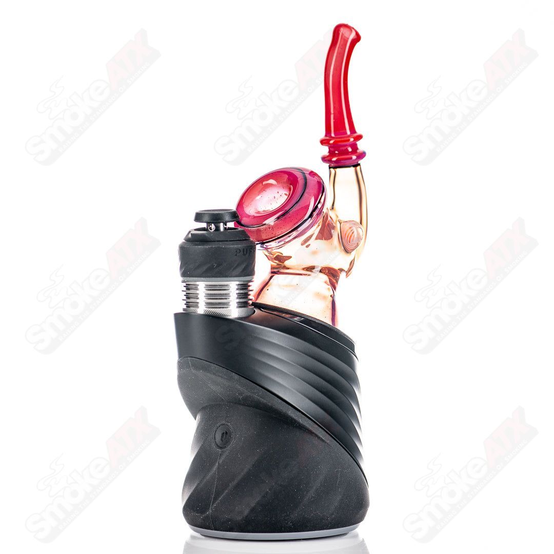 Pink Sherlock Puffco dry top by JMass, glass accessory for Puffco devices, with detailed pink and clear glass design.