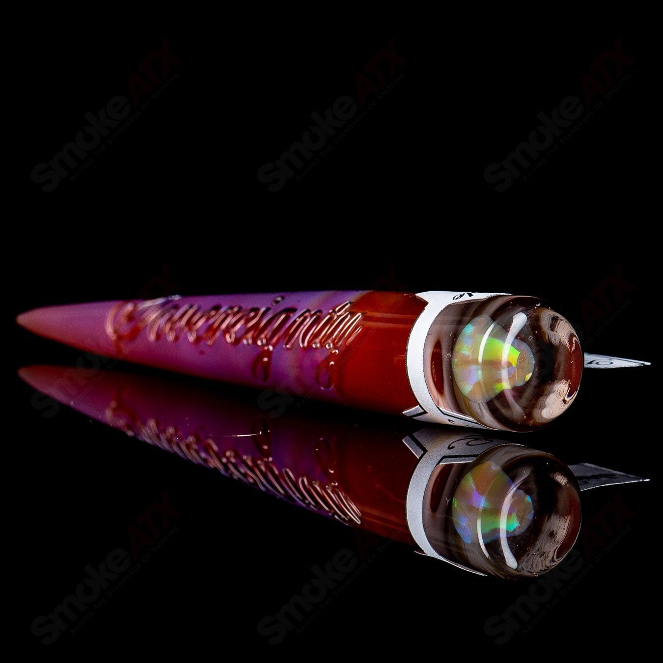Sovereignty Glass Opal Accent Spiral Poker Tool in Amber Purple and Lava colors, designed for heady glass jewelry and accessories.