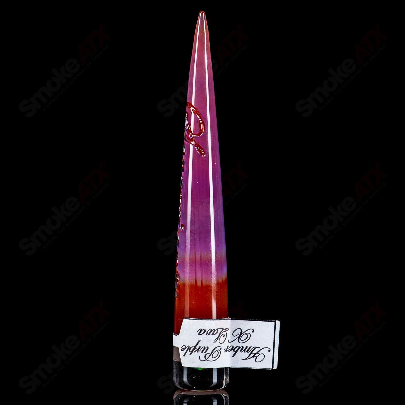Sovereignty Glass Opal Accent Spiral Poker Tool in Amber Purple and Lava with heady glass design and spiral detail.
