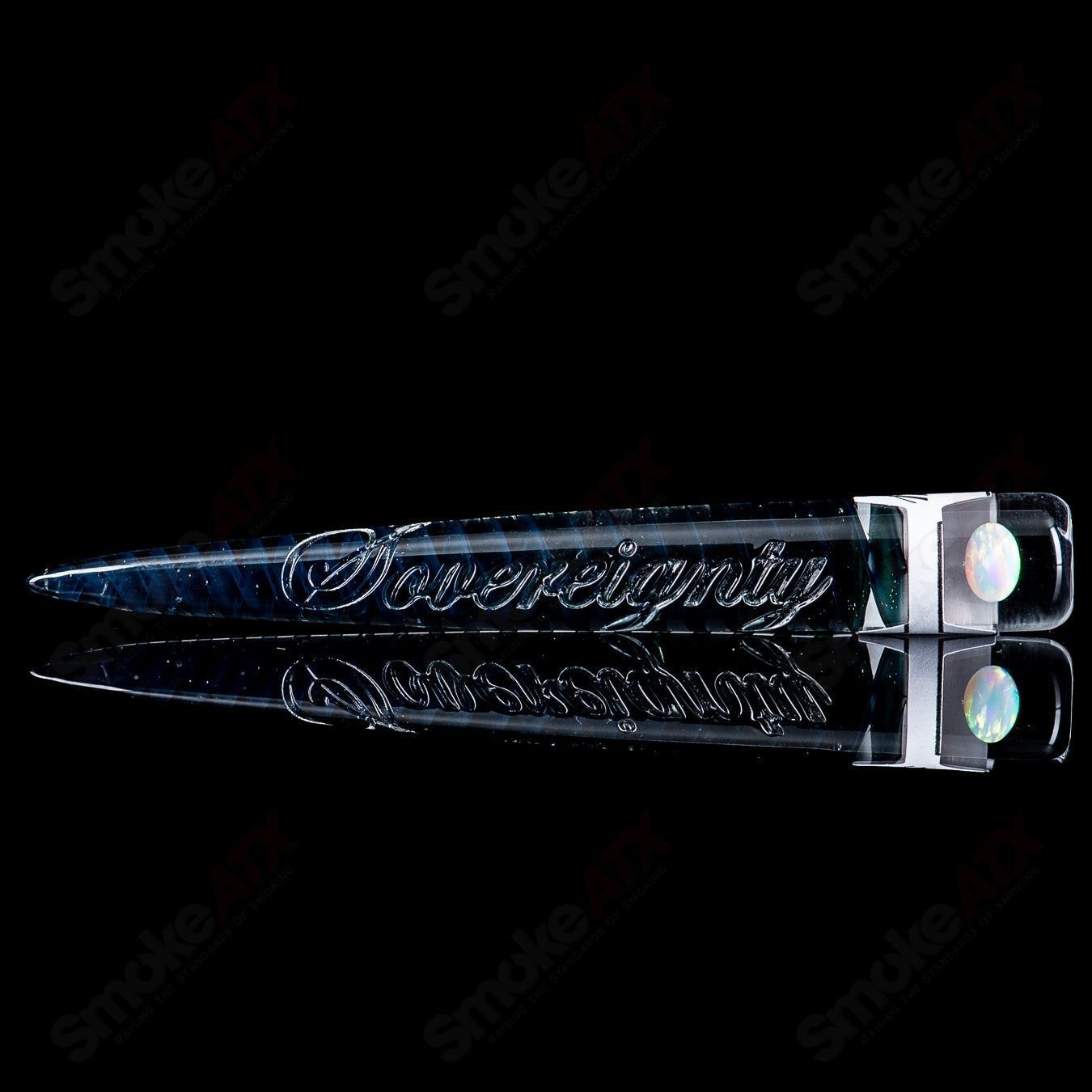 Sovereignty Glass Galaxy Opal Accent Spiral Poker Tool, heady glass accessory with vibrant galaxy design and spiral detail.