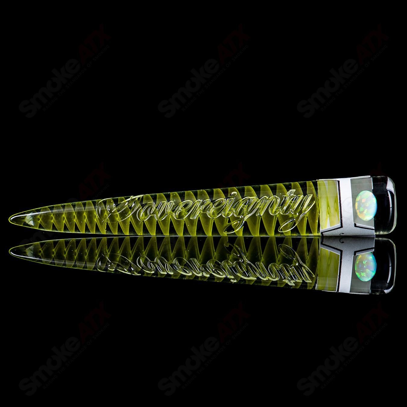 Sovereignty Glass Opal Accent Spiral Poker Tool in Jungle Juice, heady glass accessory for cleaning and handling glassware.