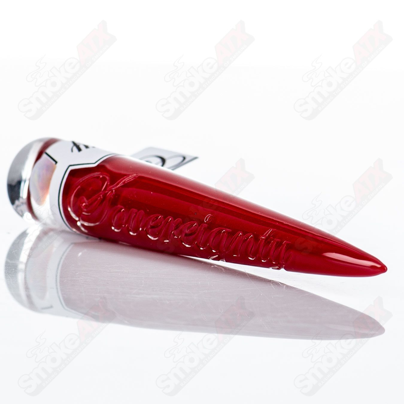 Opal Full Accent Cherry Poker Tool by Sovereignty Glass, a heady glass accessory with colorful cherry design and detailed craftsmanship.